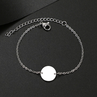 Breloques Vierge à Personnaliser Gravées sur Mesure, Plaquées Or, Minimalistes, en Acier Inoxydable, Pendentif Disque Rond Type Pièce, pour Bracelet Homme Femme