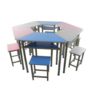 2025 Mới Thiết Kế Sáng Tạo Mẫu Giáo Đầy Màu Sắc Góc Nghiên Cứu Bàn Bảng Trường Hình Lục Giác Bảng - Product Image 3