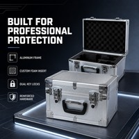 Étui d'instrument en aluminium personnalisé, durable, doublé d'EVA, portable, antichoc, pour le transport en avion
