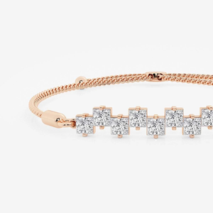 Fine <b>Anklet</b> 2 1 4 CTW Princess Lab Grown Diamond Stagger Seven Stone Bolo <b>Bracelet</b> 8.75 Inch Adjustable Elegant Jewelry - Product Image 1