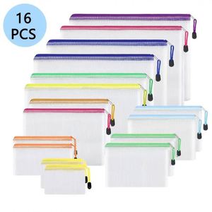 Custom Reusable PVC Exam Paper Bag Lightweight Clear <b>Pouch</b> File Folder Organizer Documents Study Materials - Product Image 2