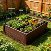 Kotak Tanam Modular WPC (Wood Plastic Composite) untuk Menanam Buah, Sayuran, dan Bunga