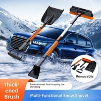 Pelle à neige 5-en-1 pour voiture, balai à neige pour pare-brise, grattoir à glace, ne raye pas la peinture, multifonction, amovible, pour déneigement