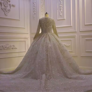 Robe de mariée épaules dénudées NDB11028 avec <span class=keywords><strong>grande</strong></span> traîne, nouvelle collection automne-hiver, élégante et raffinée, style fait main - Product Image 1