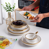 Bol en céramique blanc de luxe au design nordique - Non toxique, compatible lave-vaisselle et micro-ondes, vaisselle de table durable pour la maison