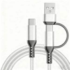 สายดาต้าไนลอน 2-in-1 USB เป็น Type-C สำหรับ Huawei สำหรับ Android สายชาร์จเร็ว 1ม. 2ม. 3ม. 3ฟุต 6ฟุต 10ฟุต - Product Image 6