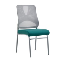 Chaise de formation ergonomique en maille grise, directement de l'usine, avec pieds antidérapants pour les conférences, la formation et les études