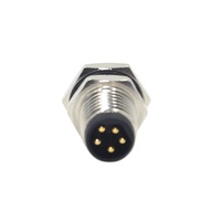 Connecteur mâle M8 étanche IP67 pour montage sur panneau automobile avec contacts en laiton plaqué or