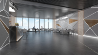 Comptoir de bar en forme de L époustouflant pour hôtel et restaurant avec surface solide en pierre artificielle, design durable pour centre commercial, salle de sport et sous-sol