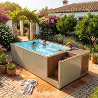 Piscine extérieure professionnelle sur mesure en conteneur maritime de 20 pieds ou 40 pieds, en bois et fibre de verre, pour spa portable
