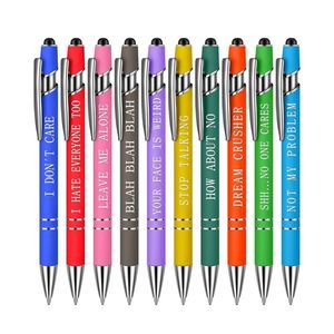 Ensemble de 10 stylos inspirants personnalisés - Stylo bille motivant avec pointe tactile, cadeaux de bureau amusants pour femmes et collègues - Product Image 4