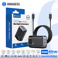 Chargeur mural USB-C GaN 65W OEM en gros, adaptateur de charge rapide USB-C de haute qualité pour téléphone, tablette et ordinateur portable