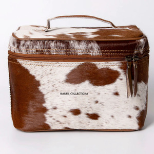 Bolso de mano de piel con pelo sintético para mujer, con asa superior y cierre de cremallera, diseño de piel de vaca, para fiesta de noche - Product Image 2