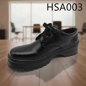 Scarpe Eleganti Nere in Pelle Pieno Fiore con Lacci, Anti-odore, per Studenti, Stile Cerimoniale, per Esibizioni Culturali, Modello HSA003 - Product Image 1