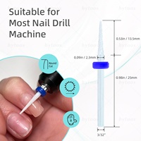 HYTOOS Embouts de ponceuse à ongles coniques en céramique blanche pour nettoyer les cuticules et préparer la peau, outils pour les techniciens en manucure