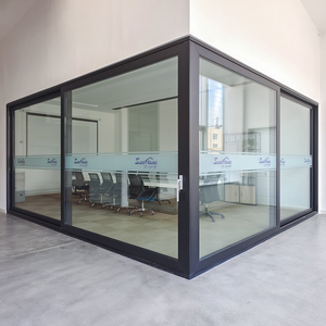 Color ajuste Oficina usado ascensor deslizador partición pared aislamiento insonorizado resistencia al impacto puerta corredera de aluminio - Product Image 2