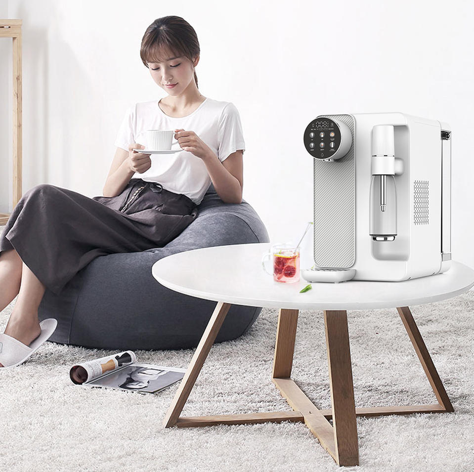Countertop Soda Water Dispenser Co2 Sparkling Water Maker with RO System Hot and Cold Water