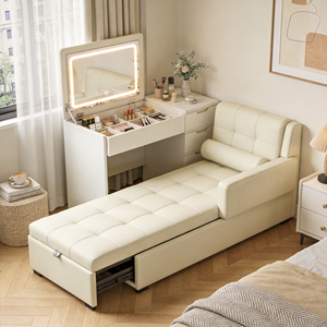 Modern White <strong>Vanity</strong> Desk <strong>With</strong> Flip Top Mirror And Storage Single Sofa <strong>Chair</strong> <strong>With</strong> Drawer Makeup Dressing Table Set For Bedroom - Product Image 3