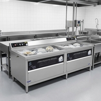 Lave-vaisselle ultrasonique commercial entièrement automatique avec stérilisation pour restaurant, hôtel, cantine