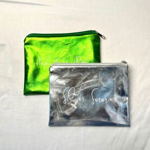 Pochette à fermeture éclair avec logo personnalisé du fabricant, plusieurs couleurs, pochette de rangement pour maquillage, sac cosmétique en cuir PU - Product Image 3