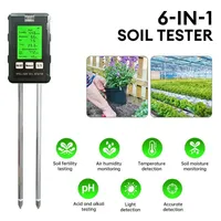 Testeur de sol intelligent 6 en 1 avec écran LCD pour l'agriculture et le jardin Testeur de sol intelligent