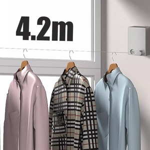 Corde à <span class=keywords><strong>linge</strong></span> intérieure rétractable multifonctionnelle en ABS avec corde de suspension pour le séchage des vêtements. - Product Image 3