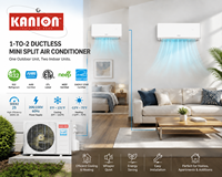 Climatiseur Mini Split Double Zone USA R32 Pompe à Chaleur DC Inverter 18000 24000 36000 BTU Sans Conduit SEER2 AHRI ETL Vente en Gros OEM