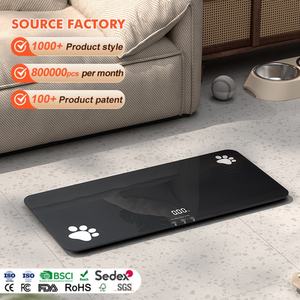 현대식 고정밀 가정용 <span class=keywords><strong>100kg</strong></span> 10g LED 디지털 디스플레이 전자 강화유리 유아 및 애완동물 체중계 - Product Image 1