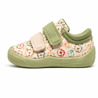 JIAN ER Baskets en toile à motif d'ours mignon pour tout-petits, chaussures de marche décontractées à fermeture auto-agrippante, chaussures de tous les jours souples pour bébés garçons et filles