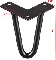Pieds en acier modernes de 3 pouces pour meubles DIY : armoires, tables basses, tables à manger, meubles TV, tiroirs
