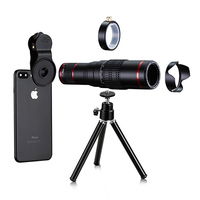 Objectif de caméra téléobjectif optique 4K de haute qualité Objectif zoom 22X avec mini trépied pour téléphone portable/appareil photo Couleur noire