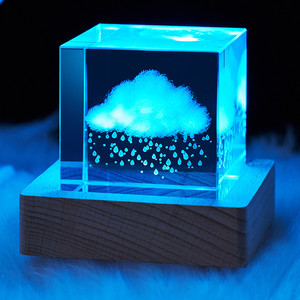 Bán Buôn 3D Laser Khắc Thời Tiết Động Vật Celestial Bodiescrystal Khối 3D Cube Pha Lê Đèn 3D Laser Pha Lê Cube - Product Image 1