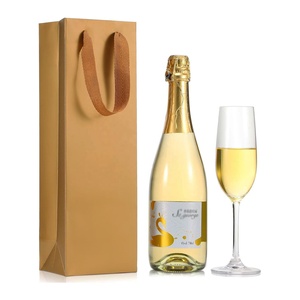 Bouteille unique de vin coloré avec poignée Mariages anniversaires Fournitures de fête de Noël <span class=keywords><strong>sac</strong></span> en <span class=keywords><strong>papier</strong></span> de vin rouge personnalisé - Product Image 3