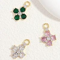 Collier pendentif en cuivre Jinyuan, best-seller, incrusté de zircon, motif trèfle à quatre feuilles et croix, charme porte-bonheur élégant