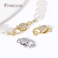 Fermoirs de homard ronds en forme de cœur en laiton plaqué or 18 carats attaches incrustées de zircon pour bracelets et bagues à bricoler soi-même composants de bijoux