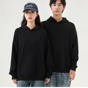 Vente en gros de sweats à capuche unisexes personnalisés, basiques, amples et oversize, pour l'automne, en molleton épais 380 g/m², à épaules tombantes, brodés - Product Image 6