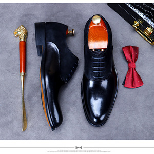 À la mode affaires livraison gratuite chaussures pour hommes véritable peau de vache chaussures formelles hommes haute qualité luxe à la main en <span class=keywords><strong>daim</strong></span> chaussures habillées - Product Image 2