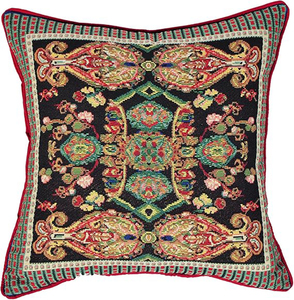 <span class=keywords><strong>Funda</strong></span> de Almohada Cuadrada de Lujo con Monograma FF, Diseño Geométrico Tejido en Jacquard de Poliéster, Estilo Europeo Vintage, Suave, 45x45cm - Product Image 1