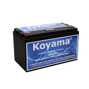 Koyama 12V 100ah Lifepo4 Ups Batterij Lithium Ijzer Fosfaat Batterij Zonne-Energie Batterij Voor Energieopslag