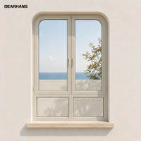 Fenêtre à battant en aluminium au design géométrique personnalisé, forme libre, double vitrage, solution de projet, fenêtres à battant en aluminium modernes