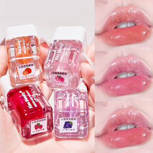 Hydrating Nourishing Glitter Shiny Fruit Flavor <b>Lip</b> <b>Gloss</b> Wholesale Big Brush Square <b>Clear</b> Vegan Moisture Lipgloss Private Label - Product Image 1