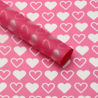 Kertas Pembungkus Bunga Hati Kecil Cantik Cetak Tinta Korea 57cm Tebal Paket Suasana Romantis DIY Buket Hadiah Buatan Tangan
