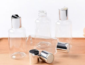 Botella de Plástico Cilíndrica Vacía de 250 ml para Champú y Acondicionador con Tapa Transparente Blanca y Negra y Logotipo - Product Image 2