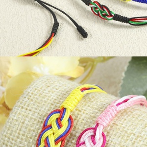 Pulseras de Nudos de la Suerte Ajustables Hechas a Mano, Colores de la Bandera de México, Pulsera de Hilo Tibetano - Product Image 4