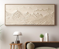 Nordique Wabi Sabi fait à la main encadré abstrait brun blanc printemps paysage marin toile Art 3D Texture peinture pour décoration murale