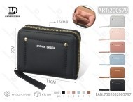 Portafoglio da donna con chiusura a zip, di piccole dimensioni, in materiale PU, stile minimalista - Product Image 1