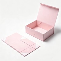Boîte d'emballage magnétique de luxe en papier d'art rose, personnalisée pour chocolats, bonbons et cosmétiques, vente en gros