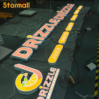 Enseigne en lettres 3D LED en acier inoxydable personnalisée Cornall pour les magasins - Publicité extérieure avec éclairage frontal