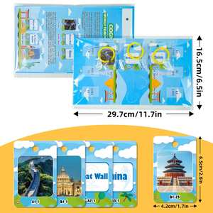 Tarjetas de Aprendizaje de Paisajes Cénicos <span class=keywords><strong>y</strong></span> Sitios Históricos para Niños, con Diseño de Mapas Mundiales, para el Desarrollo Cognitivo - Product Image 6