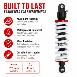 Amortisseur arrière de moto de 290 mm, ressort de suspension adapté aux scooters, karts, quads, UTV, motos, motocross, <span class=keywords><strong>pocket</strong></span> bikes - Product Image 5